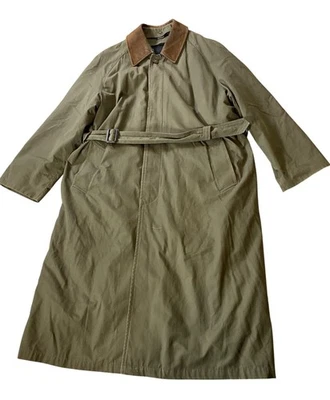 Jos. A. Trench coat verde oliva banco com cinto colarinho de veludo marrom - Imagem 1 de 4