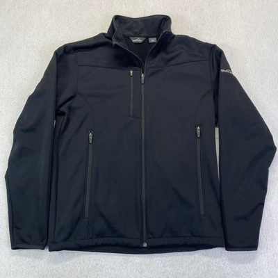 Eddie Bauer Soft Shell Jacket Mens Medium Black Fleece Lined Full Zip EB538 - Image 1 of 4