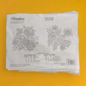 Herrschners Kreuzstich Soft Blumen Handtuch Paar - Bild 1 von 7