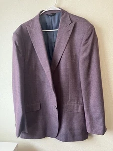 Abrigo Blazer Deportivo Paul Fredrick Para Hombres 46 R Cuadros Bayas Calce Clásico Lana Seda - Imagen 1 de 11