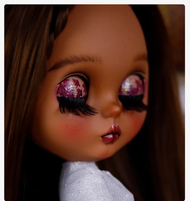 12" Blyth factory Doll Brown Straight Partial Hair Painted Makeup Sleeping Eyes - Image 1 of 4