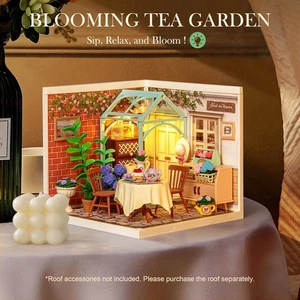 Rolife DIY Miniature Dollhouse Kits With Furniture Blooming Tea Garden Craft Kit - Picture 1 of 6