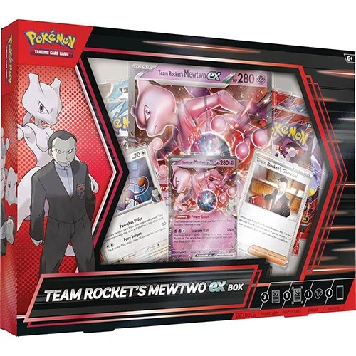 Pokemon Cards - TEAM ROCKET'S MEWTWO EX BOX (4 Packs, 3 Foils, 1 Oversize Foil) - Image 1 of 1