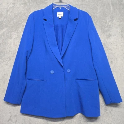 Chaqueta Nine West Mujer Talla 16 Azul Real Ciudad Blazer Forrado Bolsillos Carrera Oficina Foto 1 de 4
