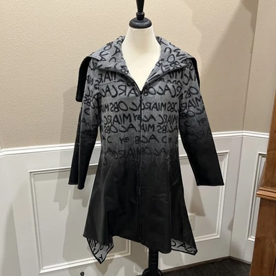 Samuel Dong Hi Low Super Cool Graffiti Coat Sz M - Image 1 of 4