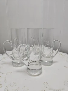 5 Crystal Etched Handled Shot Glasses Estate Find - Picture 1 of 11