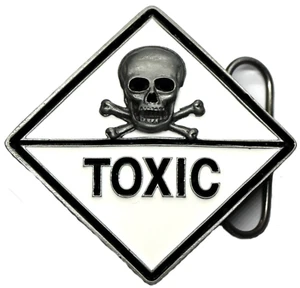 Toxic Belt Buckle, Gothic, Skull Crossbones, Death Poison Danger, Dragon Designs - Picture 1 of 4