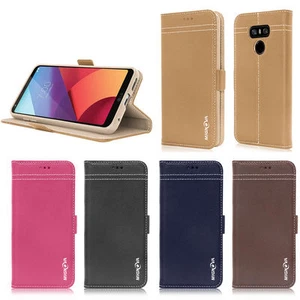 Genuine Luxury Leather Flip Cover Stand Wallet Case For LG G6 2017 Release - Picture 1 of 36