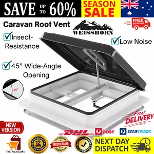 Weisshorn Caravan Roof Vent Hatch RV Skylight Motorhome Camper 350x350mm Black - Picture 1 of 13