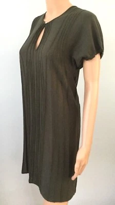 Vestido recto tejido verde deportivo ESCADA para mujer mangas abullonadas Italia talla S ojo de cerradura Foto 1 de 4