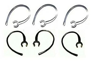 Set of 6 Replacement Bluetooth Ear Loop Hook Clip Clear/Black (6mm) - Picture 1 of 1
