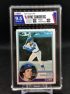 1983 Topps #83 Ryne Sandberg Chicago Cubs HOF Rookie Card RC HGA 9.5 Gem Mint 