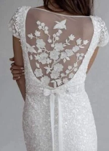 Karen Willis Holmes Sequin Wedding Gown 16 - Picture 1 of 11