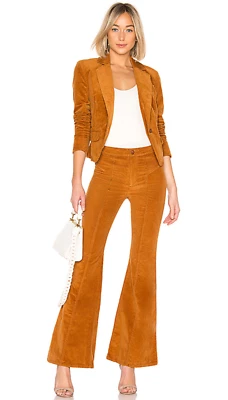 NWT Free People Heidi Cord Suit Pinterest Retro Flare Pants/Blazer Jacket $198 - Image 1 of 4