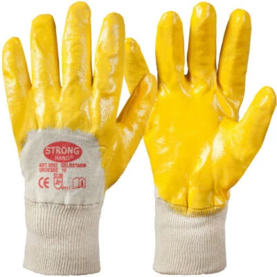 STRONGHAND® 1Paar Nitril Arbeitshandschuhe GELBSTAR 2 fach getaucht Premium Handschuhe