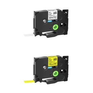2×Compatible avec Brother TZ-S231 631 Étiquettes Adhésif Blanc/Jaune 12mm×8m - Afbeelding 1 van 6