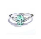Exquisite Lab-Grown Gemstone Ring - Size 5 - Light Mint