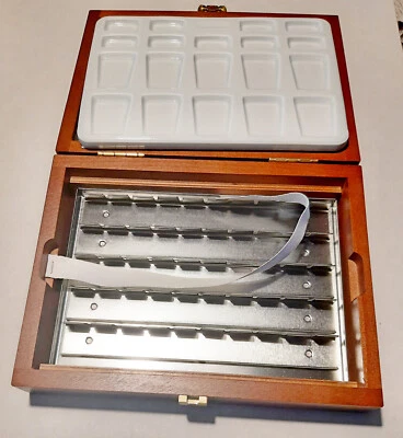 Schmincke Elegant Empty Wooden Box Holds 50 Half Bowls Watercolour Paint NEW - Image 1 of 3
