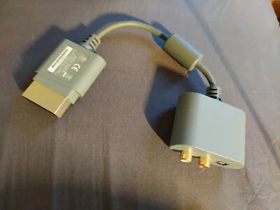 Official Genuine Microsoft XBOX 360 RCA Optical Audio Adapter Cable Gray - Image 1 of 3
