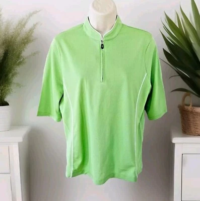 Camisa para mujer Cutter & Buck DryTec verde 1/4 cremallera manga codo UV talla S usada en excelente estado Foto 1 de 4