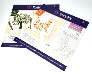 crafter's companion threaders woodland stencils and mask fox and tree NEW - Picture 1 of 9