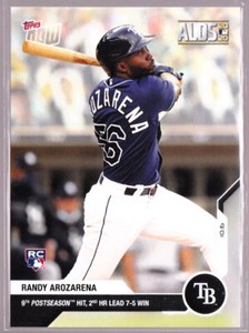 Randy Arozarena Tampa Bay Rays 9th Postseason Hit 2020 Topps Now #374 Base RC