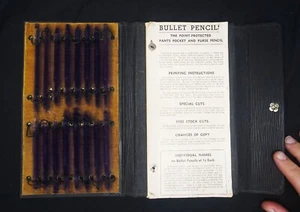 RARE!!! Bullet Pencil Salesman Sample Presentation Case/Folio Tons of LOGO's - Picture 1 of 16