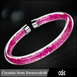 Luxus Armband mit Kristallen Stardust Edelstahl Rot Damen Edelstahl Armreif - Bild 1 von 7
