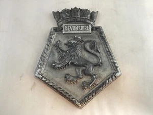 H.M.S DEVONSHIRE METAL PLAQUE / SHIELD - Picture 1 of 10