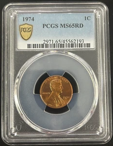 1974 PCGS MS65RD Lincoln Cent Philedalphia mint - Picture 1 of 2