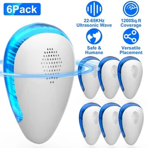 6pcs Set Ultrasonic Pest Control Repeller Electronic Plug in Device Repellent - Picture 1 of 15