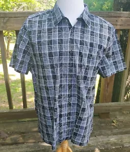 Perry Ellis schwarz weiß grau Button Down Hemd Herren Gr. L - Bild 1 von 4