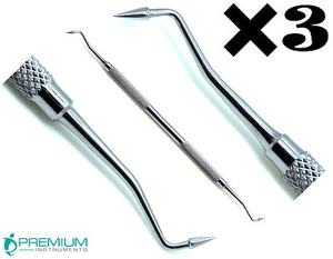 3× Pk Thomas 3 Dental Wax Carvers Restorative Double Ended Instruments - Picture 1 of 4