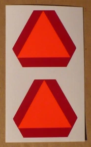 2 SMV Decals for Pedal Tractors or Implements Adhesive-backed 1-3/8" Tall XP1 - Picture 1 of 1