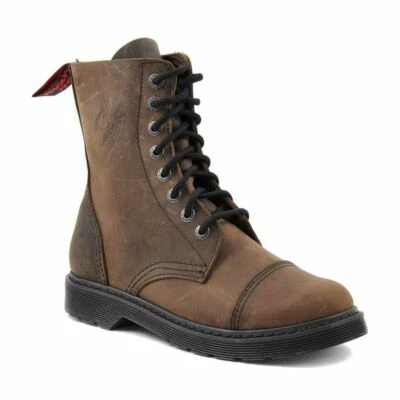Angry Itch Herren Damen Vintage Braun Schnürstiefel Echtleder Leichte Sohle - Bild 1 von 4