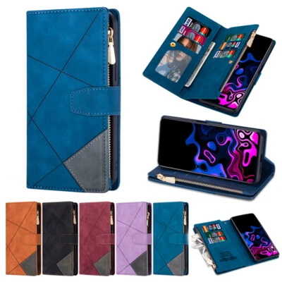 Zip Leather Wallet Case Strap Multi Card Pocket Flip Cover for LG Stylo 5 6 7 - Image 1 of 4