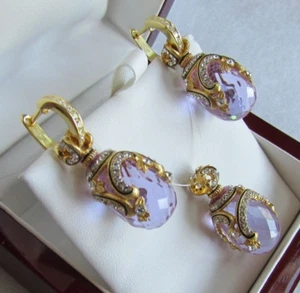 ALEXANDRITE EARRINGS & PENDANT SET HANDMADE RUSSIAN SOLID STERLING SILVER 925  - Picture 1 of 12