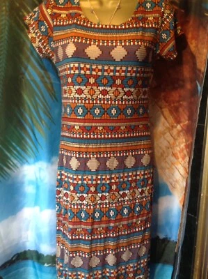 IMPRESIONANTE VESTIDO SLINKY DE CAMAFEO ROSA, TALLA PEQUEÑA, PULL ON, VISCOSA ELÁSTICA, MULTI Foto 1 de 4