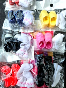 3x Pairs Dolls Shoes, Flats & Heels & Socks Made for 12" Dolls UKSeller Free P&P - Picture 1 of 5