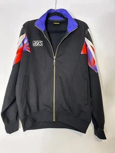 Y2K Asics Viento Caliente Track Jacket Size Medium Black Full Zip Made in Japan - Picture 1 of 12