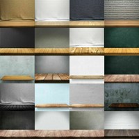 Retro Wall & Plank Vinyl Floor Photography Background Studio Photo Backdrop Kit