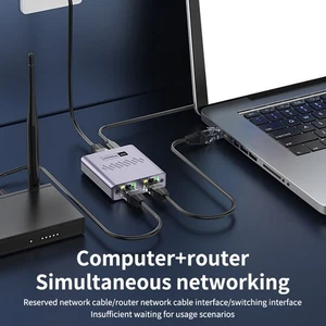 Effortless Networking with Compact Dual Port High Speed Ethernet Splitter - Zdjęcie 1 z 12