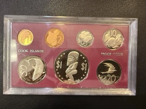 1972 Cook Islands 7 Coin Proof Set with Tangaroa Dong Dollar First Year VIN4 - Picture 1 of 2