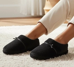 SOMA Black Velour Cozy Slippers L  9 9.5 10  R $49 - Picture 1 of 6