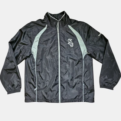 Chicago White Sox Reebok Mens Full Zip Windbreaker Jacket L Vented MLB Baseball - Imagem 1 de 4