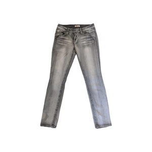LEI Ashley Low Rise Jeans Size 9 Regular Gray Distressed Wash Women’s Denim - Picture 1 of 9