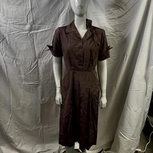 Vestido Camisa Vintage Años 50 Georgiana Malva Cintura Detalle Lazo Mediados de Siglo S/M - Imagen 1 de 15