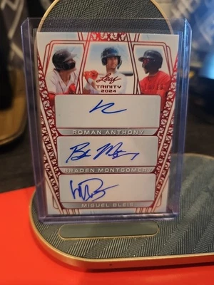 2024 Leaf Trinity Roman Anthony/Braden Montgomery/Miguel Bleis Autos #10/10 TA-1 - Image 1 of 2