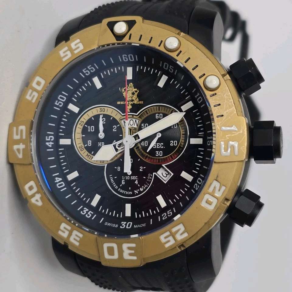 Invicta Sea Base relógio cronógrafo 14286 53mm preto titânio - Imagem 1 de 4