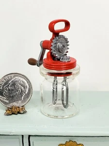 RARE Vintage Red Bodo Hennig Glass Mixer Dollhouse Miniature German Artisan - Bild 1 von 4